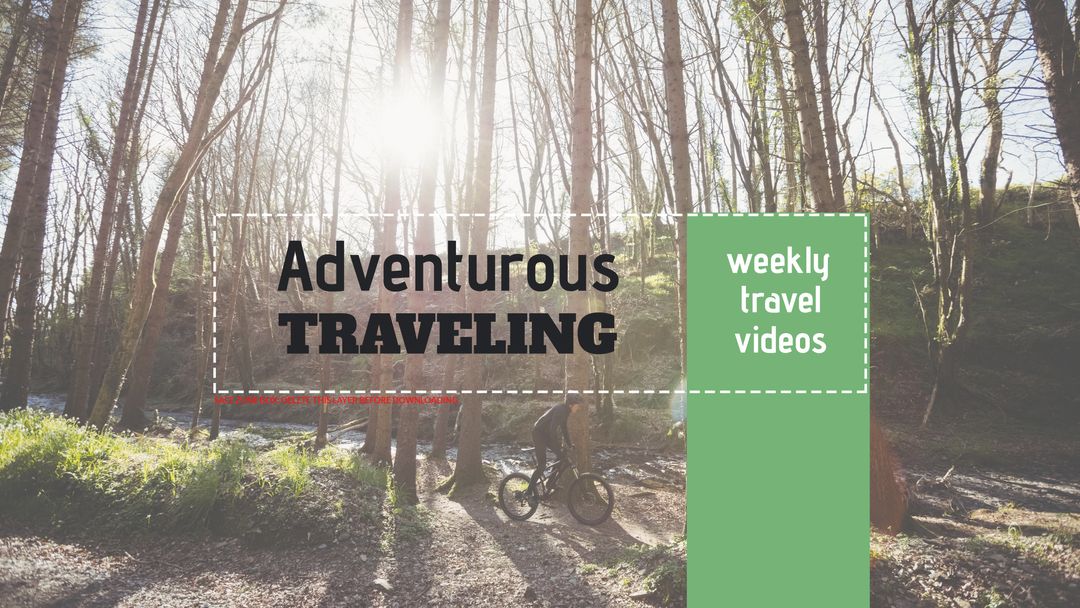 Cyclist Adventuring Through Sunlit Forest Promoting Outdoor Exploration