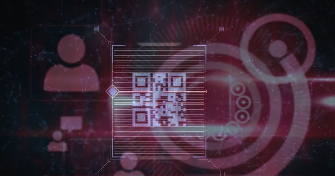 Futuristic QR Code and Digital Networking Background