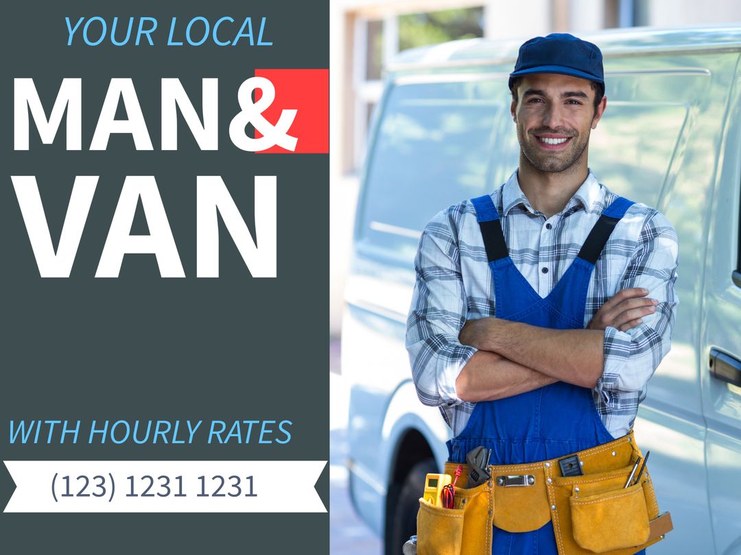 Local Moving Service Promotion with Smiling Worker - Download Free Stock Templates Pikwizard.com