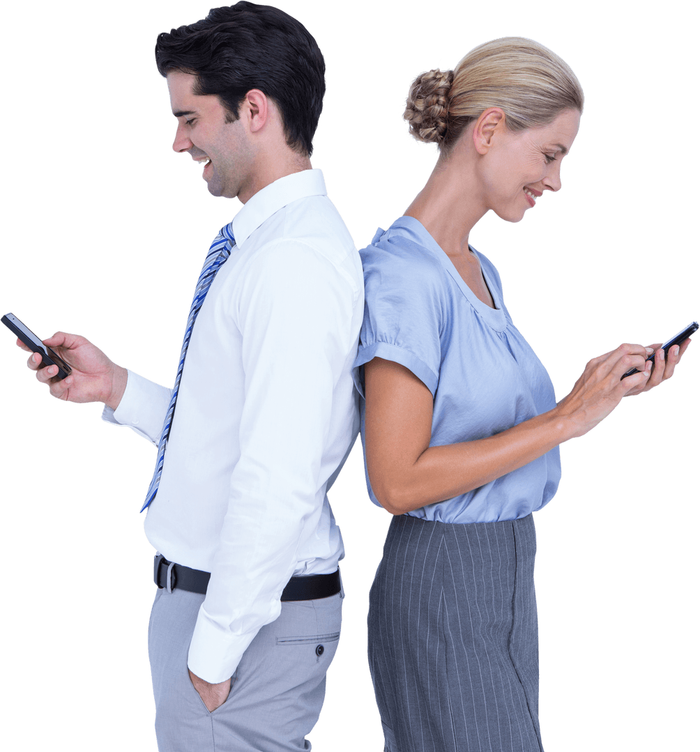 Transparent Professional Pair Back to Back Using Smartphones
