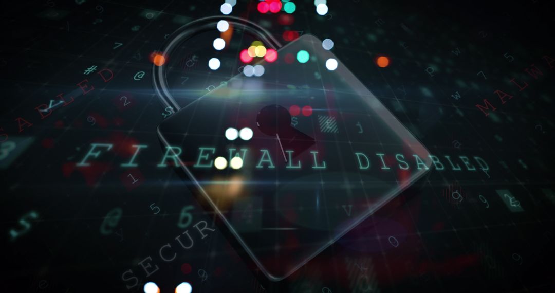 Cybersecurity Breach Concept with Firewall Disabled