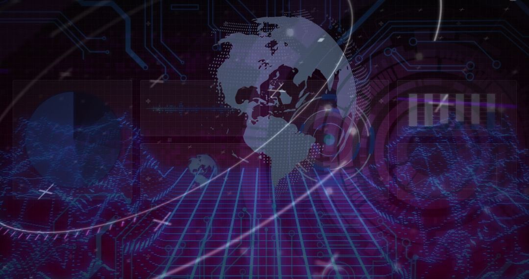 Global Technology Concept with Digital Grid and Globe