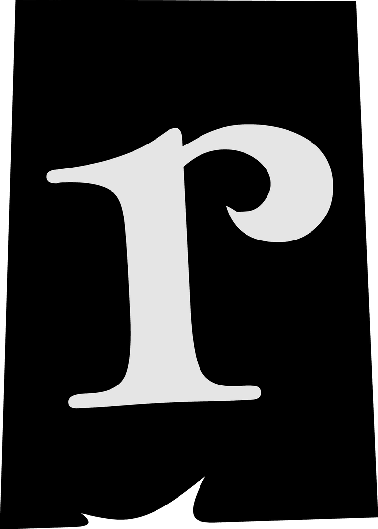 Stylized Serif 'r' Glyph with Transparent Background
