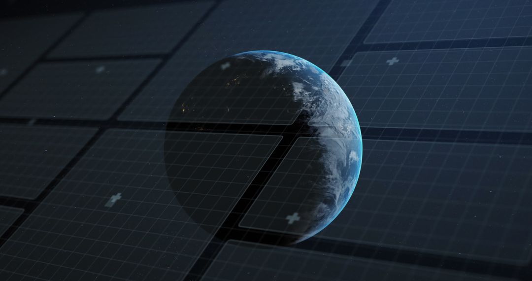 Digital Interface Overlays Spinning Globe Depiction of Global Connectivity