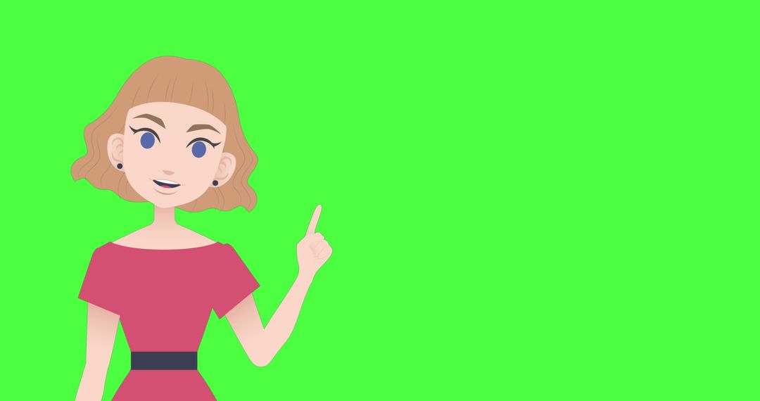 Caucasian Woman Gesturing on Green Screen Background