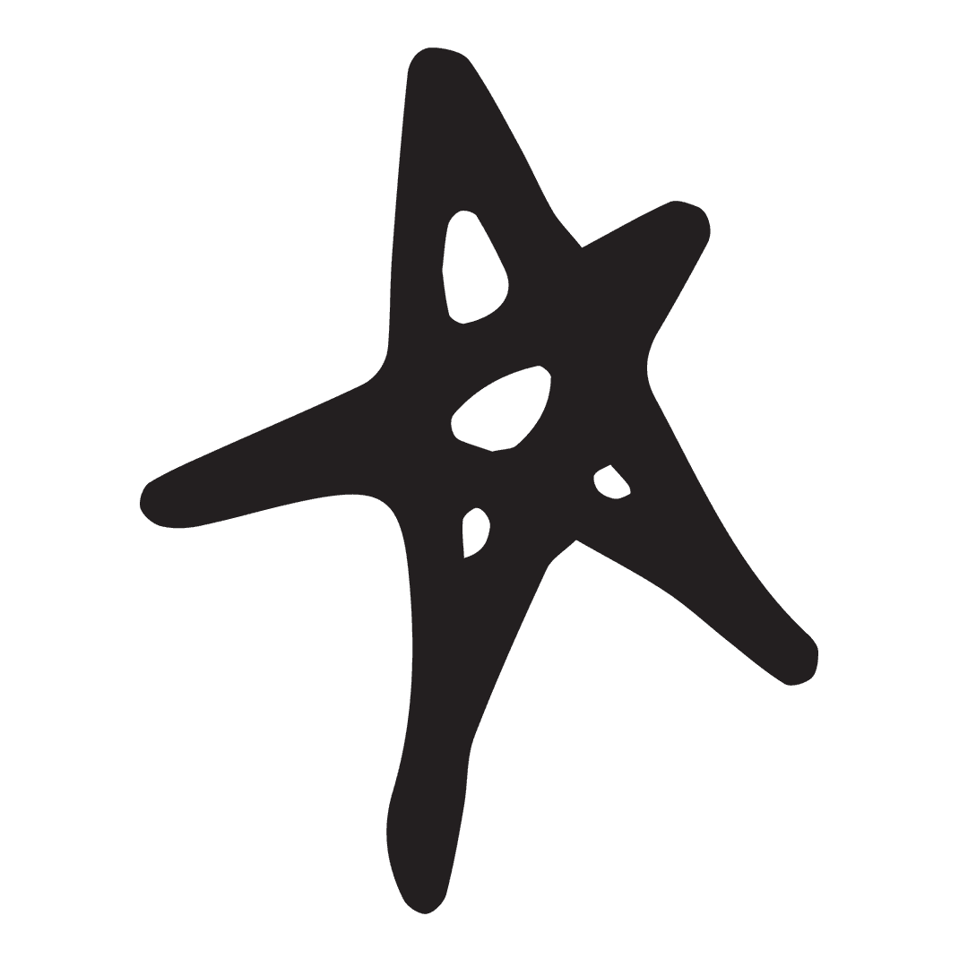 Abstract Star Shaped Silhouette on Transparent Background