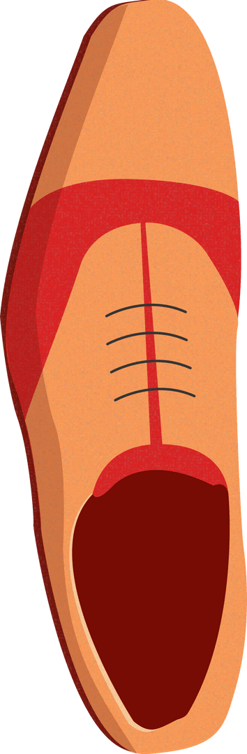 Transparent Top-Down Visual of Elegant Tan Men's Oxford Shoe