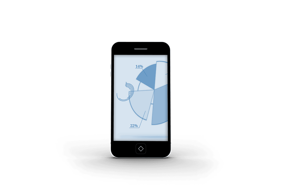 Transparent Smartphone Displaying Informative Pie Chart - Download Free Stock Images Pikwizard.com
