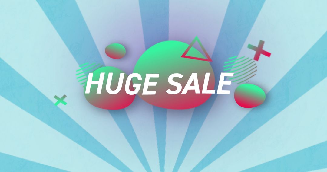 Colorful Abstract Huge Sale Banner with Dynamic Shapes