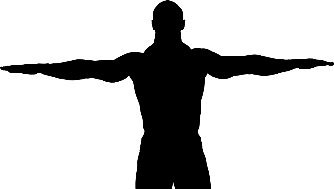 Man Exercising Silhouette on Transparent Background for Sports Designs