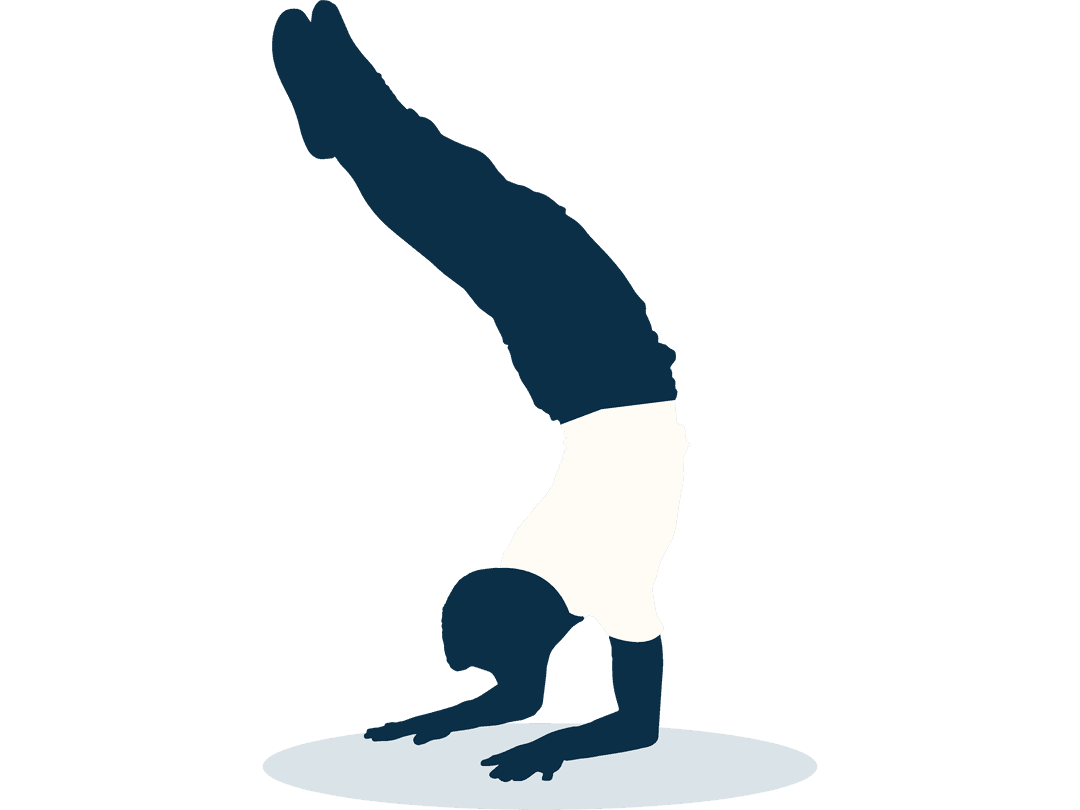 Silhouette Yoga Handstand on Transparent Background