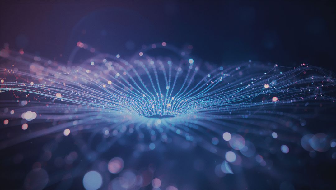 Abstract Digital Vortex: Glowing Filaments and Particles