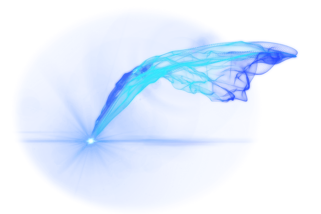 Abstract Blue Energy Shape on Transparent Background