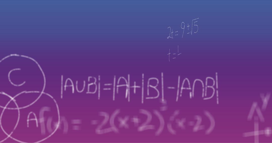 Handwritten Mathematics Formulas on Color Gradient Background