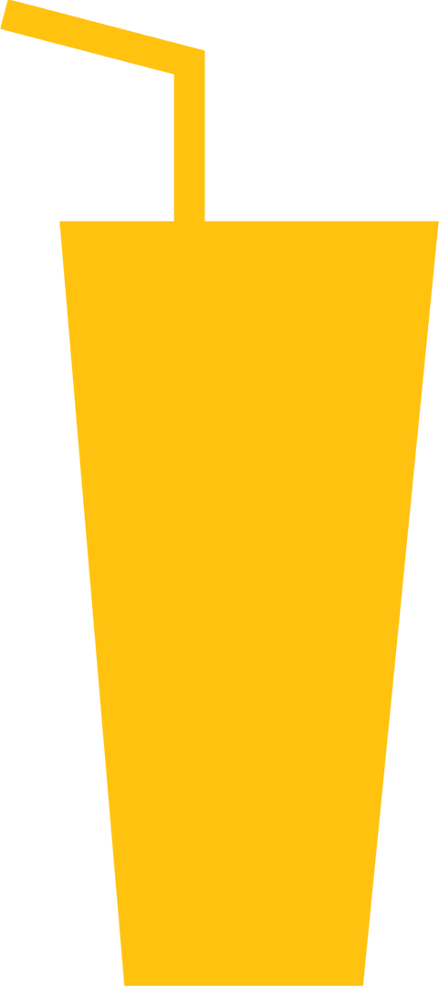 Yellow Glass with Straw on Transparent Background for Summer Vibes