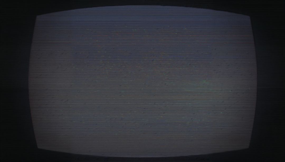 Retro CRT TV with Static Noise and Scan Lines in Dark Room