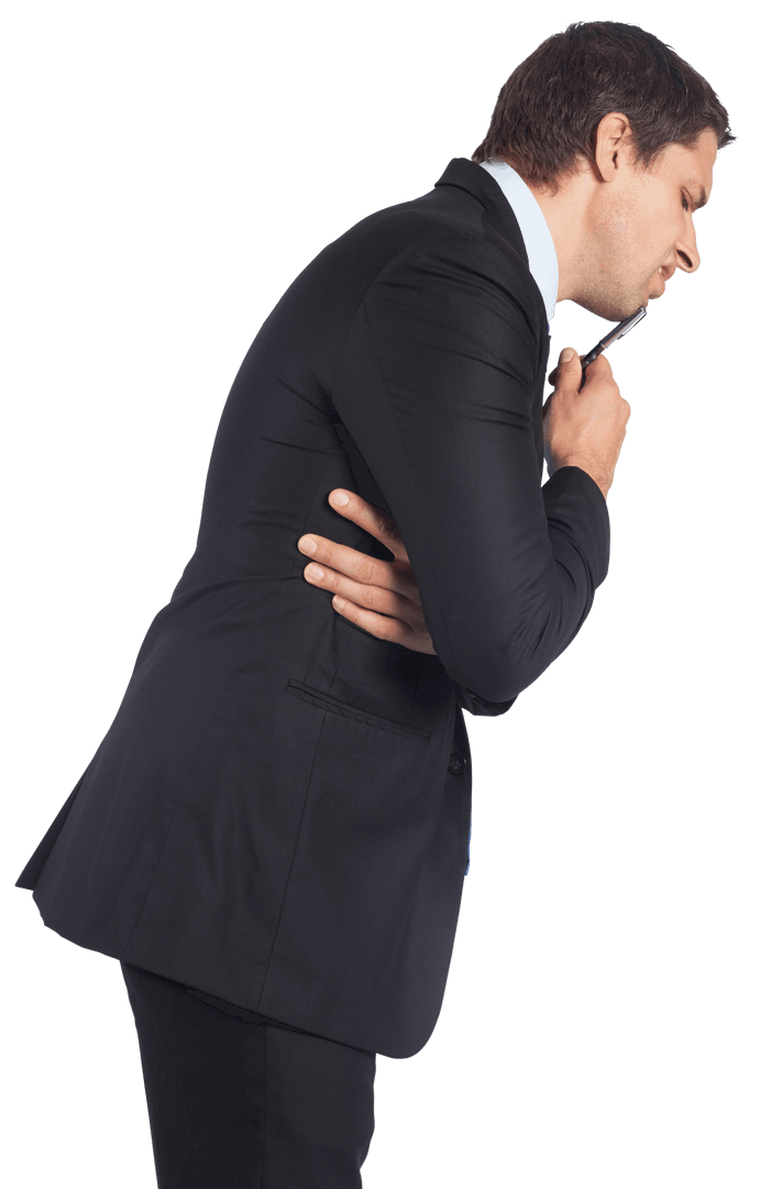 Transparent Thoughtful Businessman Contemplative Pose