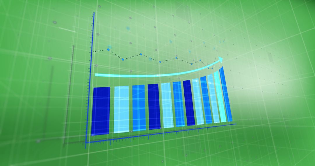 Dynamic Financial Growth Chart Visual on Green Background