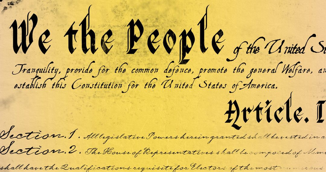 United States Constitution on Textured Yellow Background - Free Images, Stock Photos and Pictures on Pikwizard.com