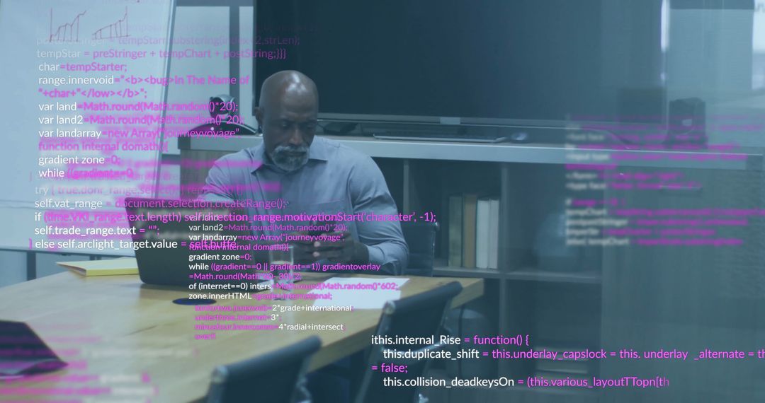 Data Analysis Concept with Senior African American Businessman in Office