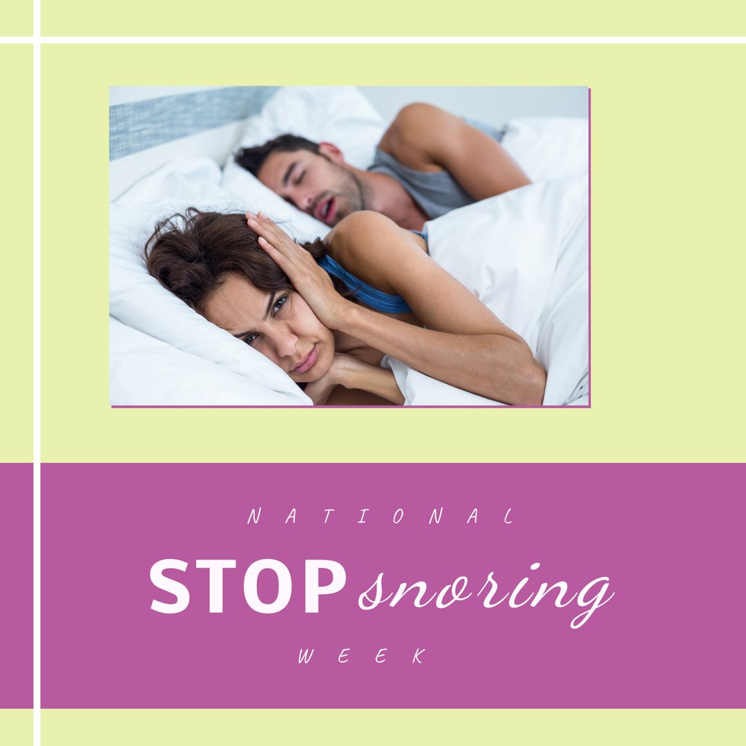 Woman Troubled by Partner's Snoring in Bed for Stop Snoring Week - Download Free Stock Templates Pikwizard.com