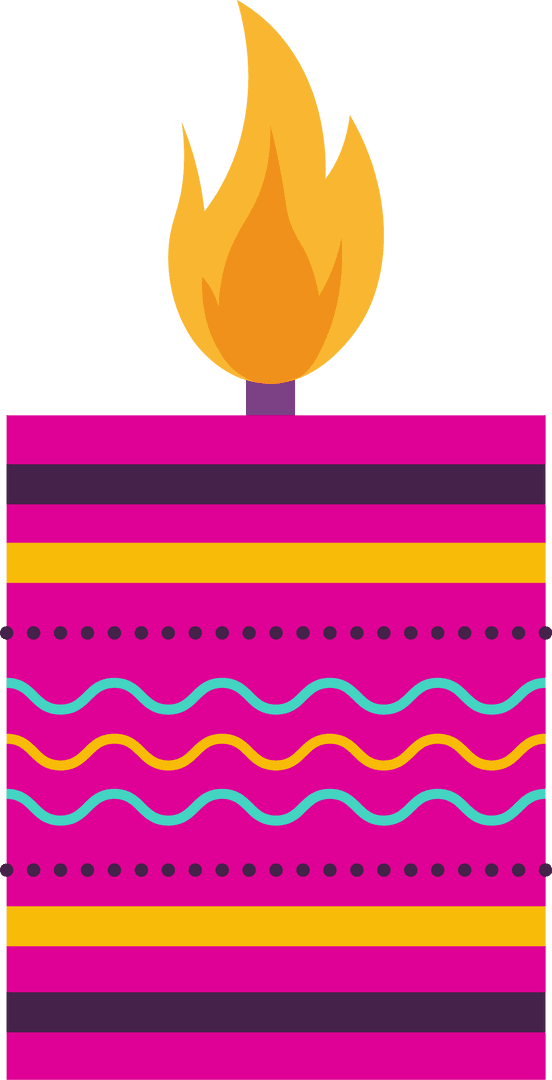 Decorative Candle on Transparent Background for Festive Celebrations
