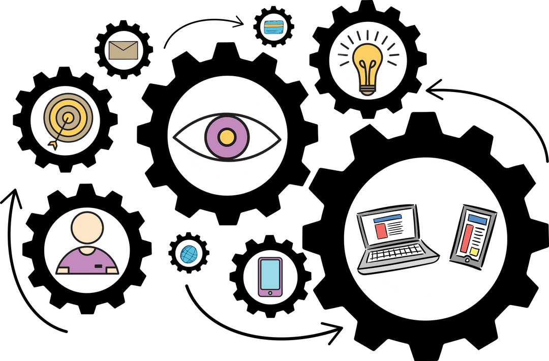 Transparent Digital Interaction Icons with Workflow Elements - Download Free Stock Images Pikwizard.com