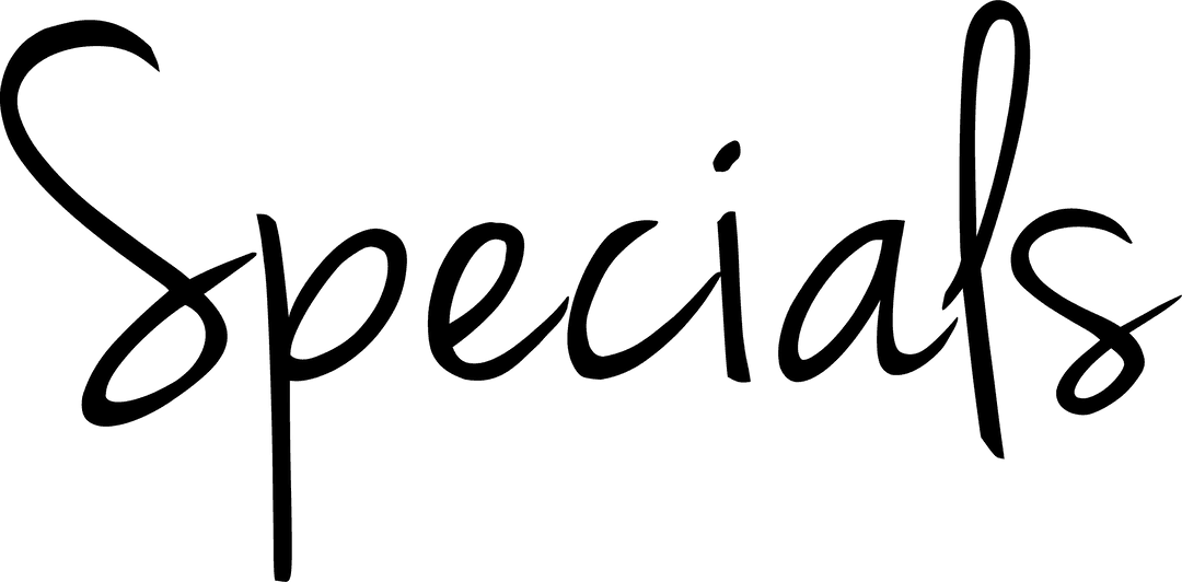 Black Specials Text Isolated on Transparent Background