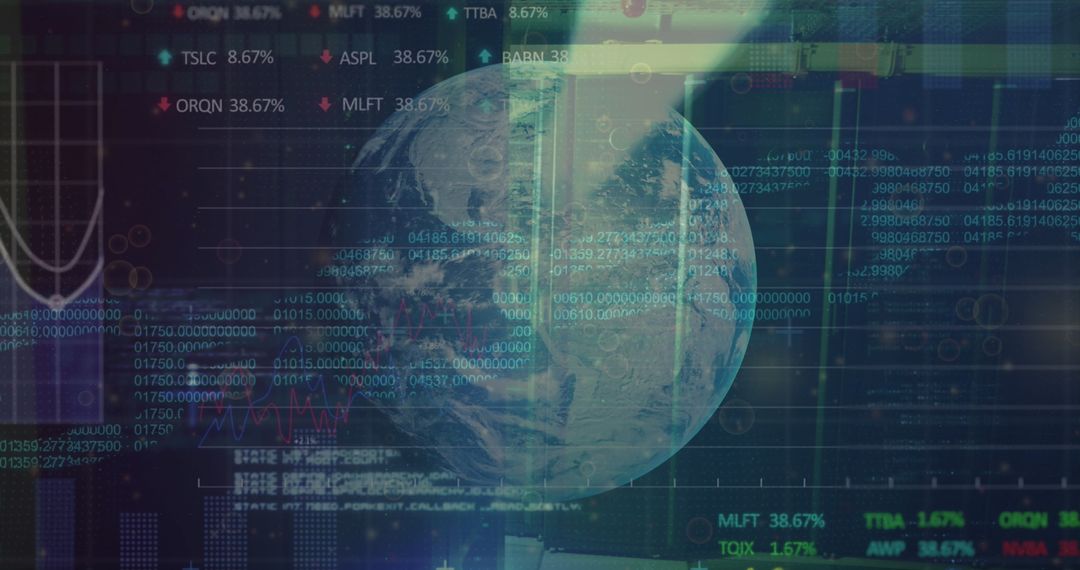 Digital Data World: Global Connections Overlay Server Room