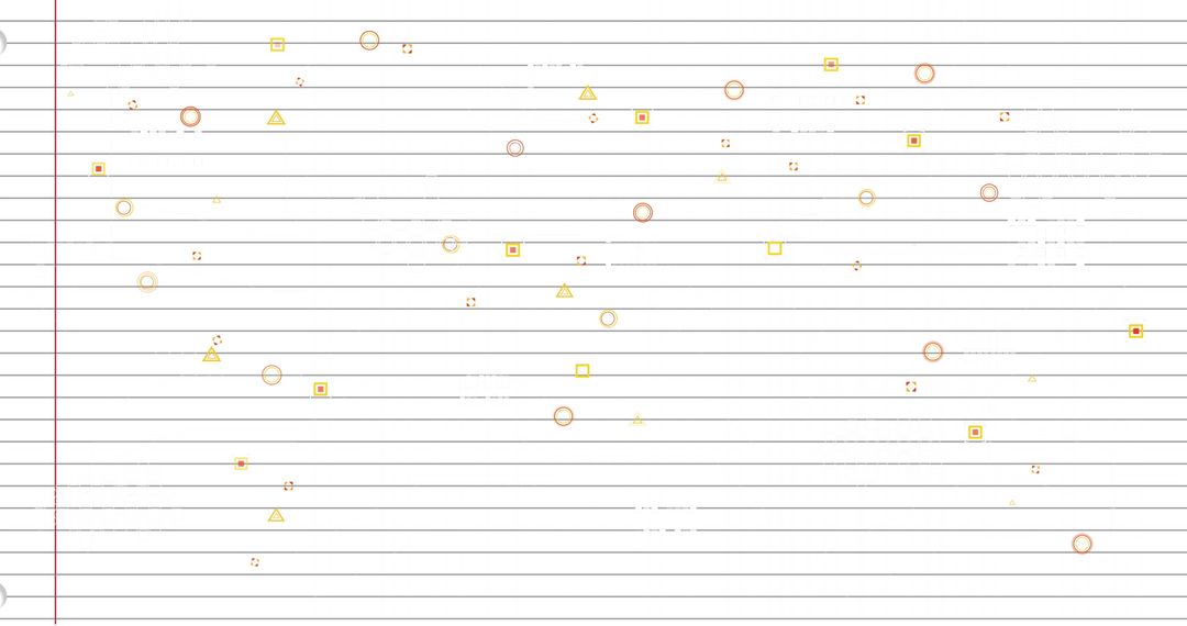 Colorful Shapes on Lined Paper Creating Abstract Design