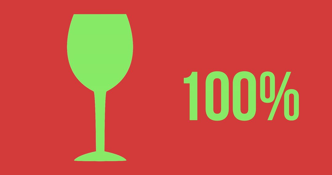 Wine Glass Icon with Increasing Percentage Meter