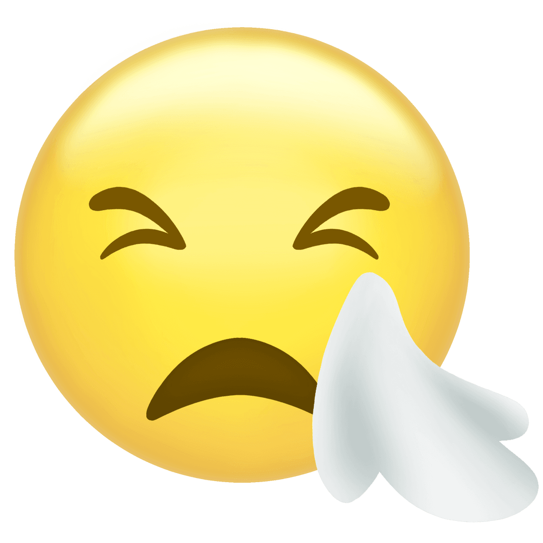 Sneezing Emoji with Transparent Background