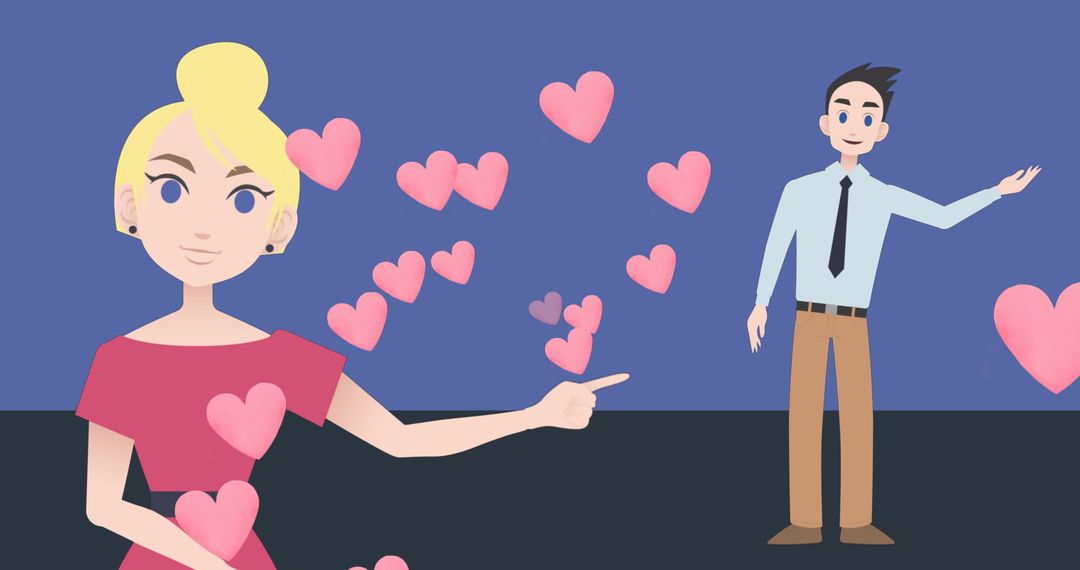 Digital Presentation with Hearts and Professionals