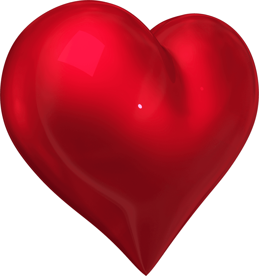 Transparent Shiny Red Heart Icon