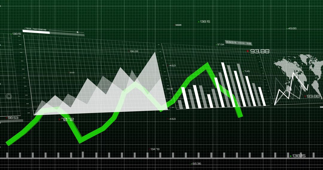 Futuristic Data Visualization with Global Analytics Interface