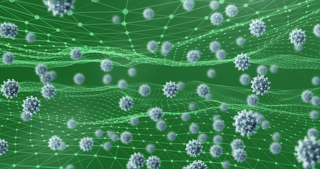 Covid-19 Cells Floating in Digital Network Environment