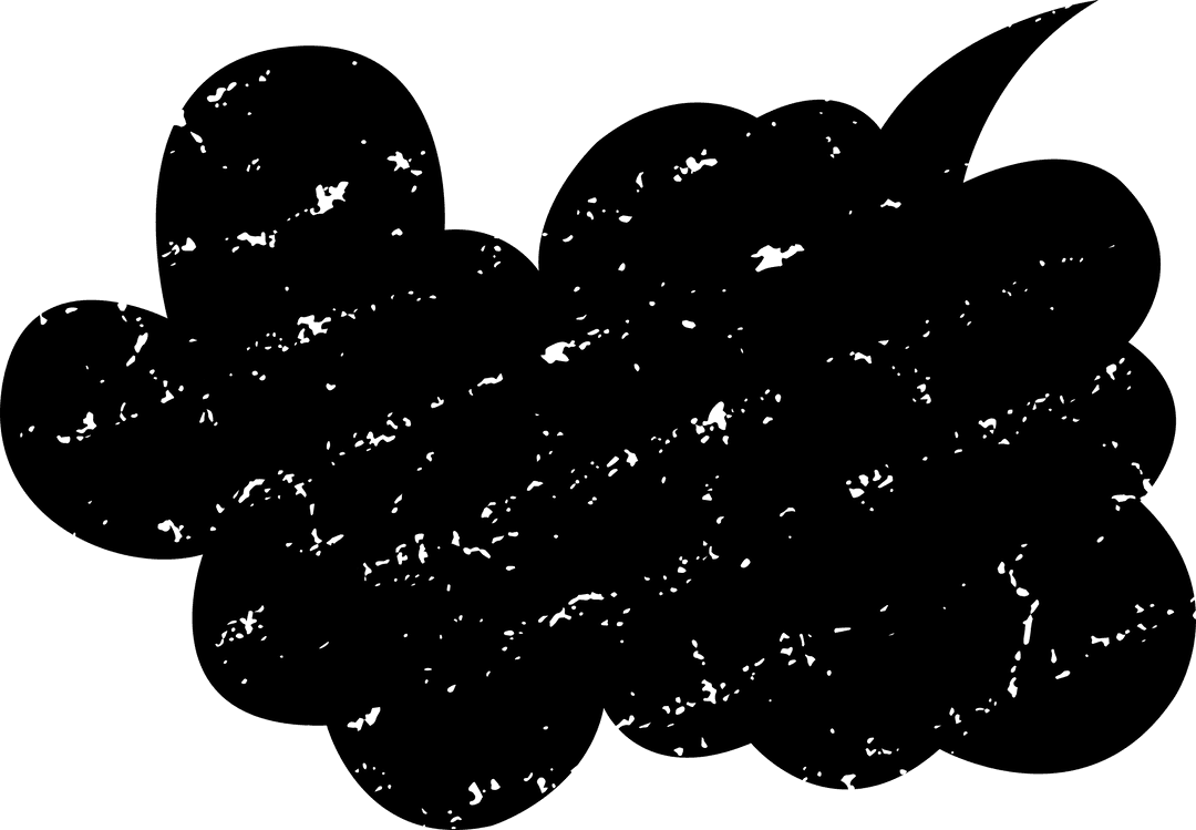 Transparent Black Speech Bubble Vector Icon on Clear Background