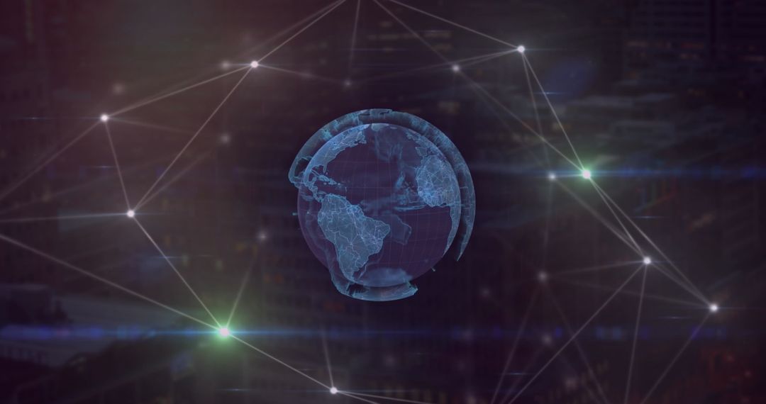 Global Connections Networking Globe Overlap