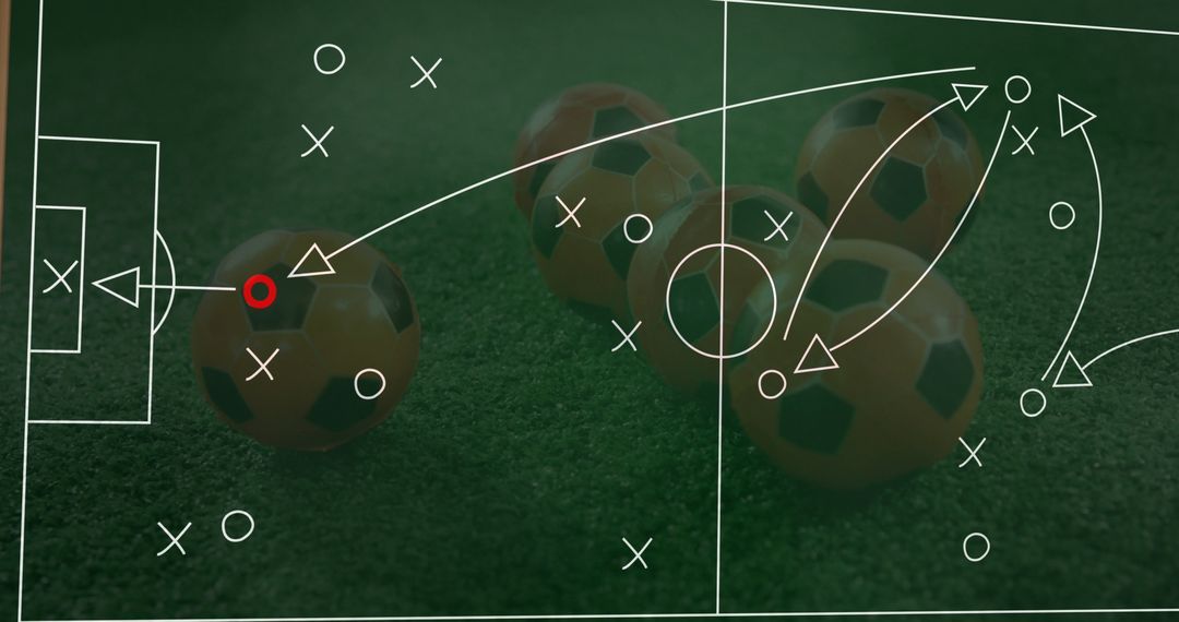 Soccer Strategy Diagram Overlay on Field