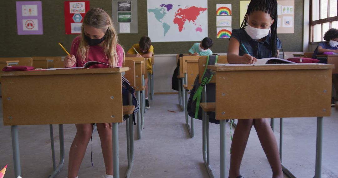 Diverse Classroom Environment with Students Engaged in Learning