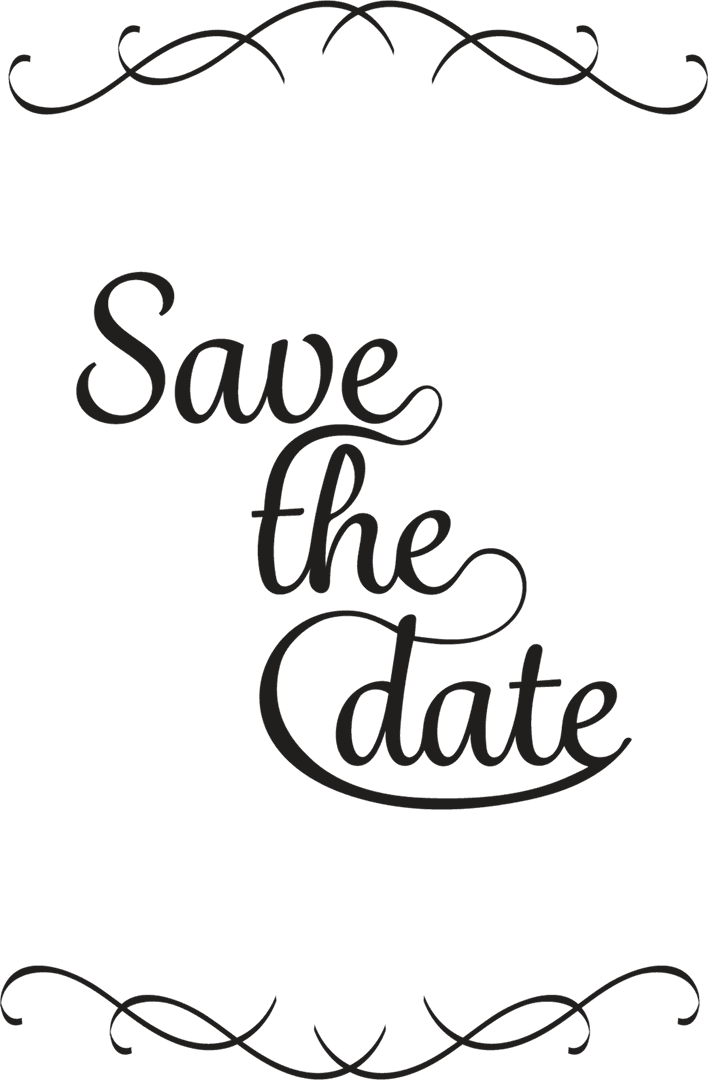 Elegant save the date design on transparent background