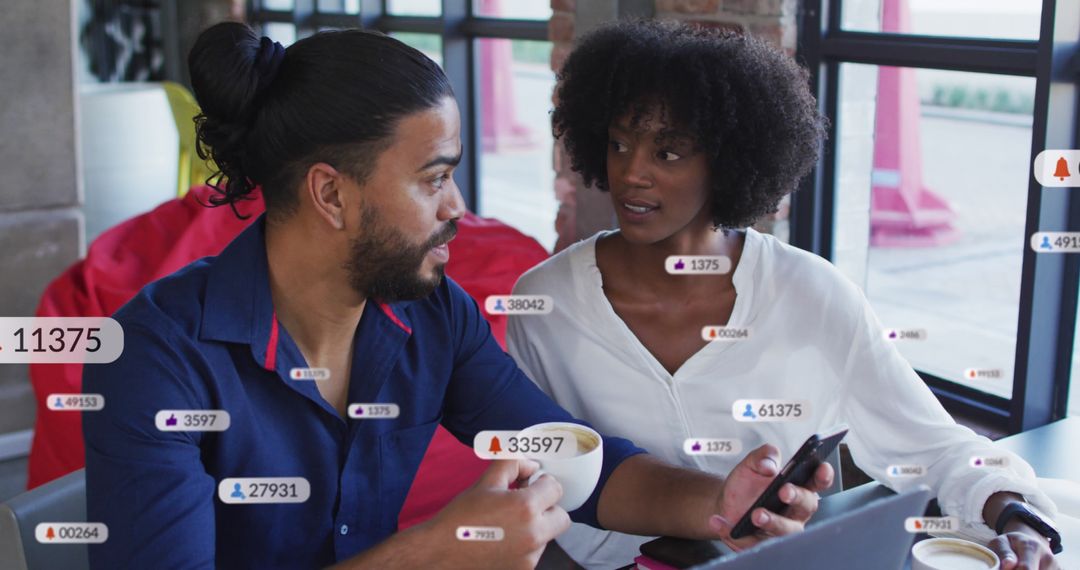 Diverse Professionals Engaged in Social Media Strategy Discussion