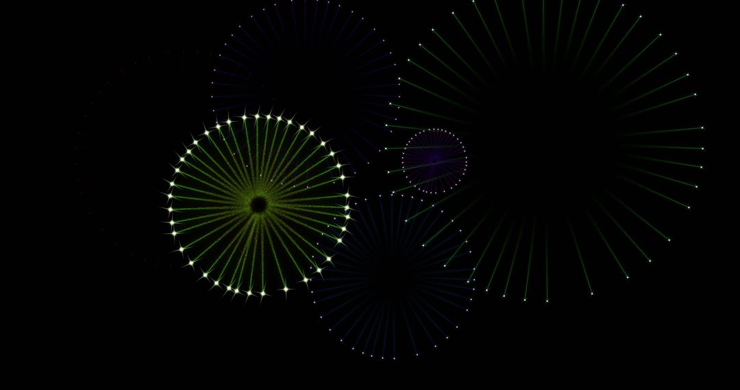 Colorful Fireworks Exploding on Dark Night Background