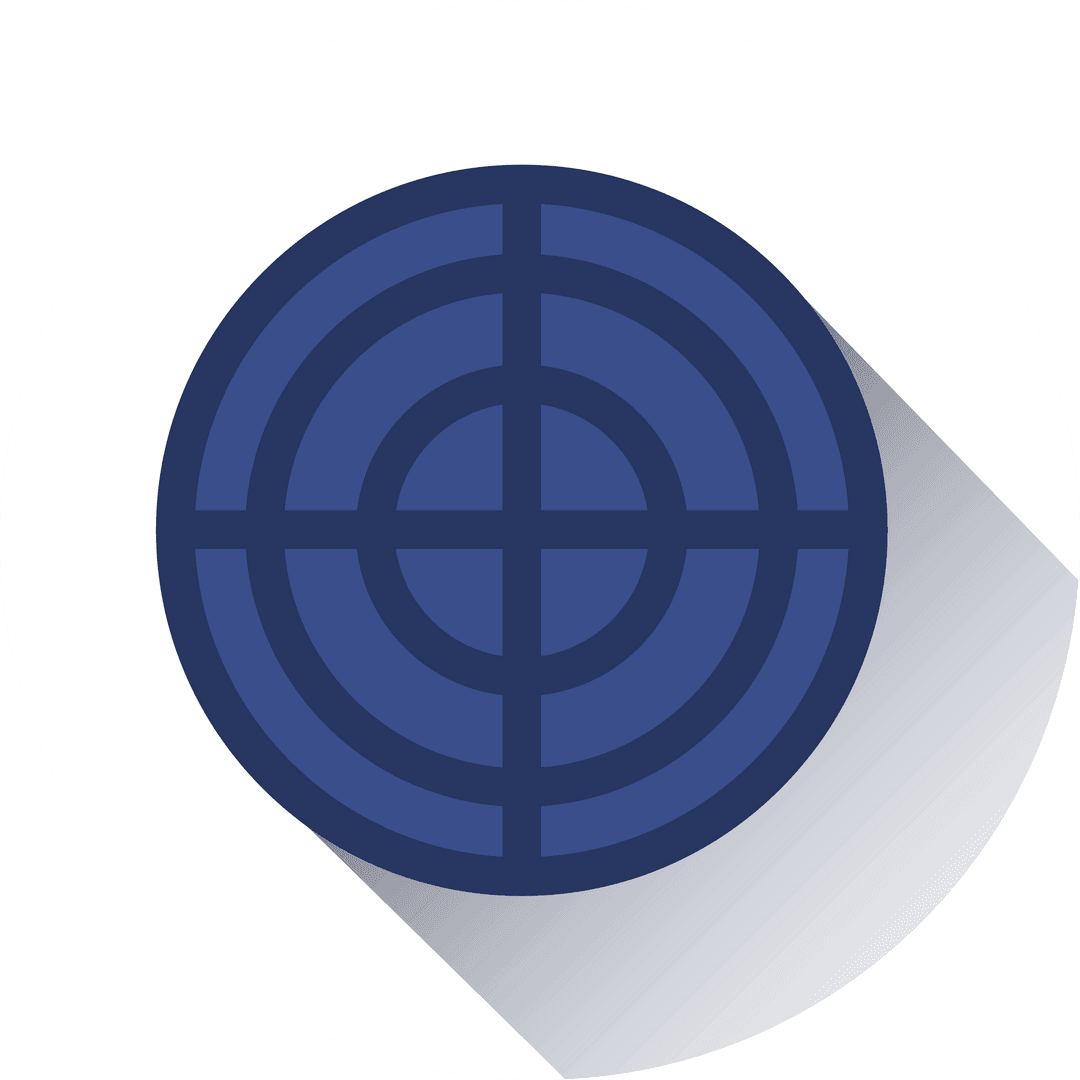 Blue Shooting Target Icon on Transparent Background