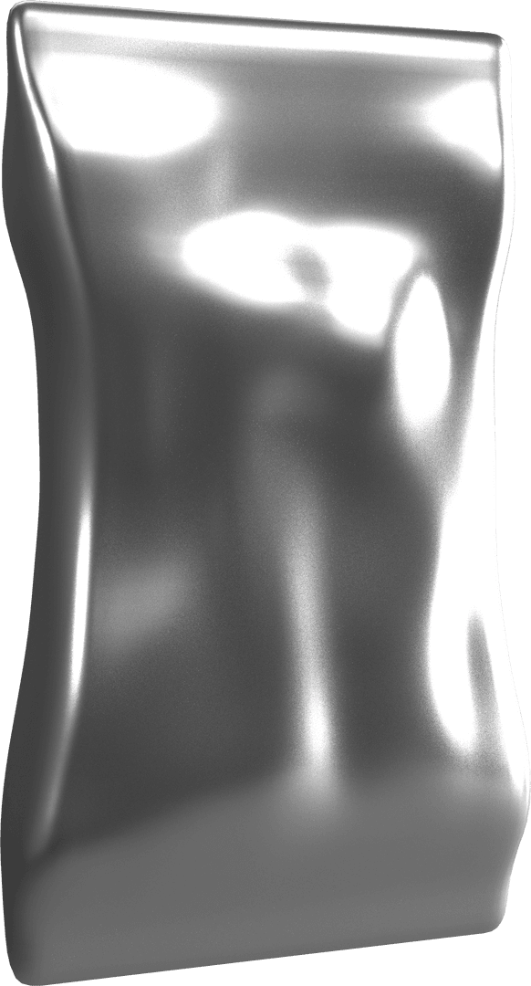 Shiny Gray Foil Bag on Transparent Background