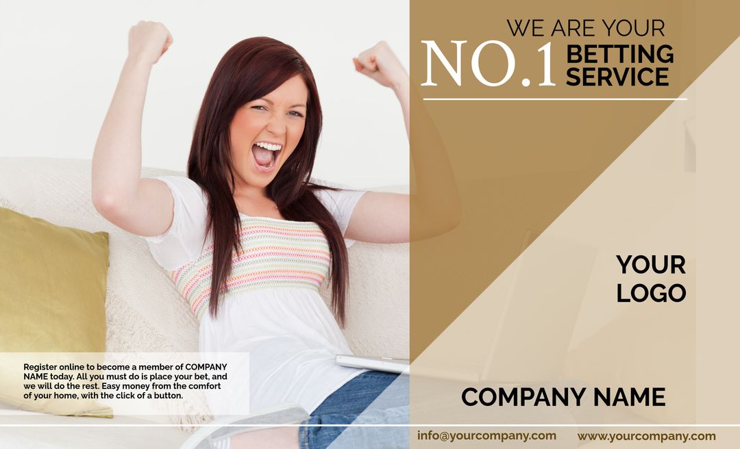 Ecstatic Woman Celebrating Successful Online Bet