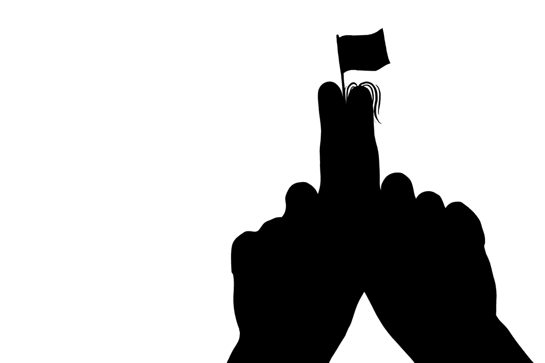 Hands Raising Pride Flag with Joyful Transparency