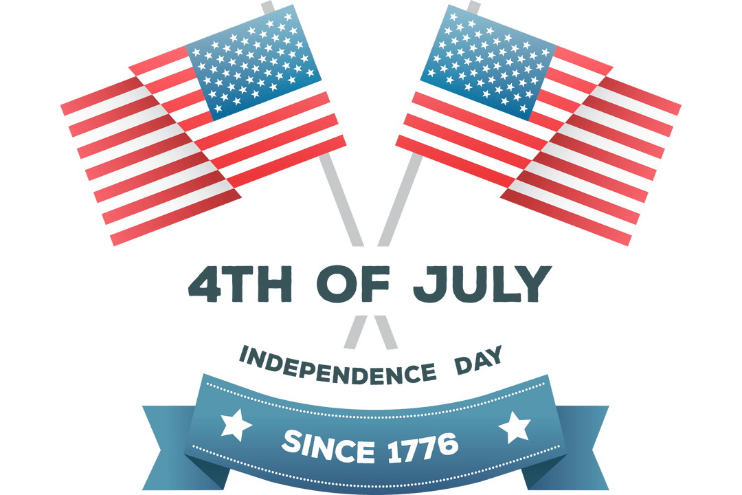 4th of July Independence Day Design on Transparent Background