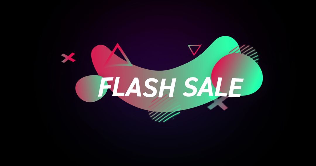 Retro Eighties Flash Sale Banner with Colorful Shapes