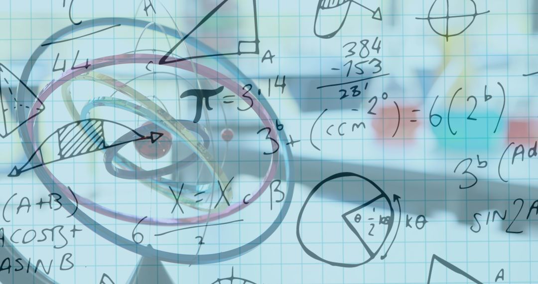 Chalkboard Filled with Mathematical Formulas in Classroom
